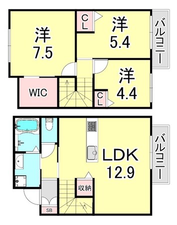 シャーメゾン豊楽Bの物件間取画像